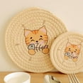 thumbnail image 1 of AMERTEER Round Braided Placemats Cartoon Kitty Round Table Placemats 2 Sizes for Home Wedding Party Decor, 1 of 6