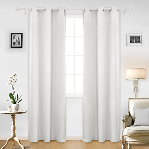 Deconovo Room Darkening Thermal Insulated Blackout Grommet Window Curtain Panel For Nursery Greyish White 42x95 Inch 1 Com Deconovo Room Darkening Thermal, Room Darkening Curtains For Nursery