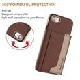 thumbnail image 4 of Allytechgroup Case for iPhone 7 /iPhone 8 / iPhone SE 2022 & 2020, 2-in-1 Detachable Magnetic RFID Blocking Wallet [Compatible with MagSafe] Stand PU Leather Cover with Card Slots/Pocket, Brown, 4 of 13