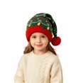 thumbnail image 2 of Christmas Knitted Beanies Hat for Kids, Christmas Santa Hat with Plush Ball Winter Warm Crochet Bearded Handmade Xmas Cap for Children, 2 of 7