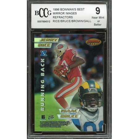 1996 bowman's best mirror images refractors #7 JERRY RICE - TIM BROWN BGS BCCG