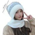 thumbnail image 6 of D-GROEE 2 in 1 Knit Scarf Beanie Set Winter Stripes Cap Warm Knitted Hat Scarf Set Windproof Hats for Women, 6 of 8