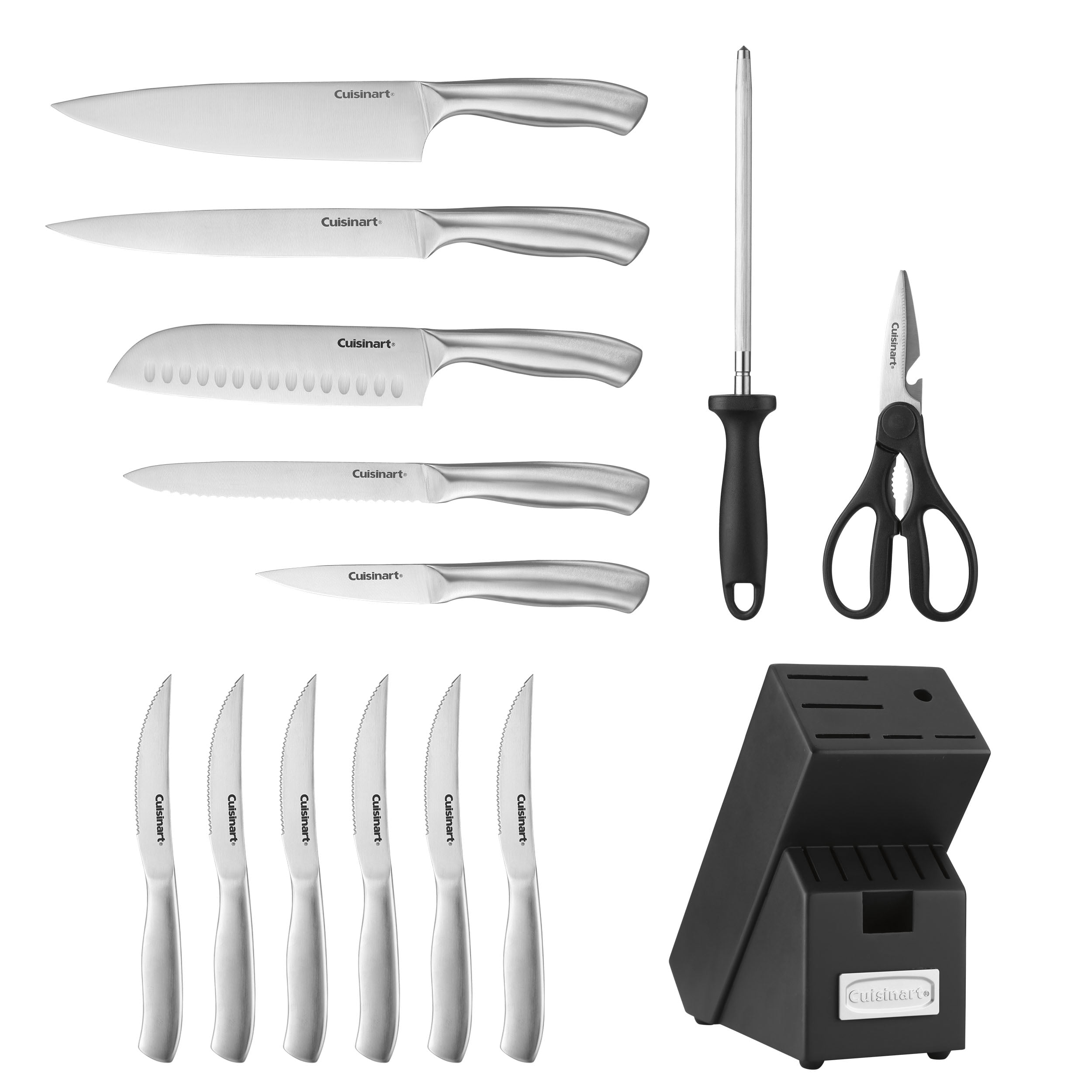 Cuisinart Classic 8pc Colored Stainless Steel Cutlery Set with Acrylic  Block Black - C77-8PMOX