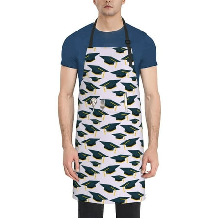 

Picia Graduation Hats Waterproof Apron for Unisex Adult - Adjustable Bib Apron with Pockets Ideal for Cooking Gardening Painting and Household Chores