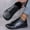Black, variant on Ladies' Wide-width Minimalist Sneakers - Synthetic Upper, Black Lace-up Design, Stable and Supportive EVA Outsole, Breathable Lining, All-season Outdoor Casual Shoes, Comfortable to Wear, Suitable