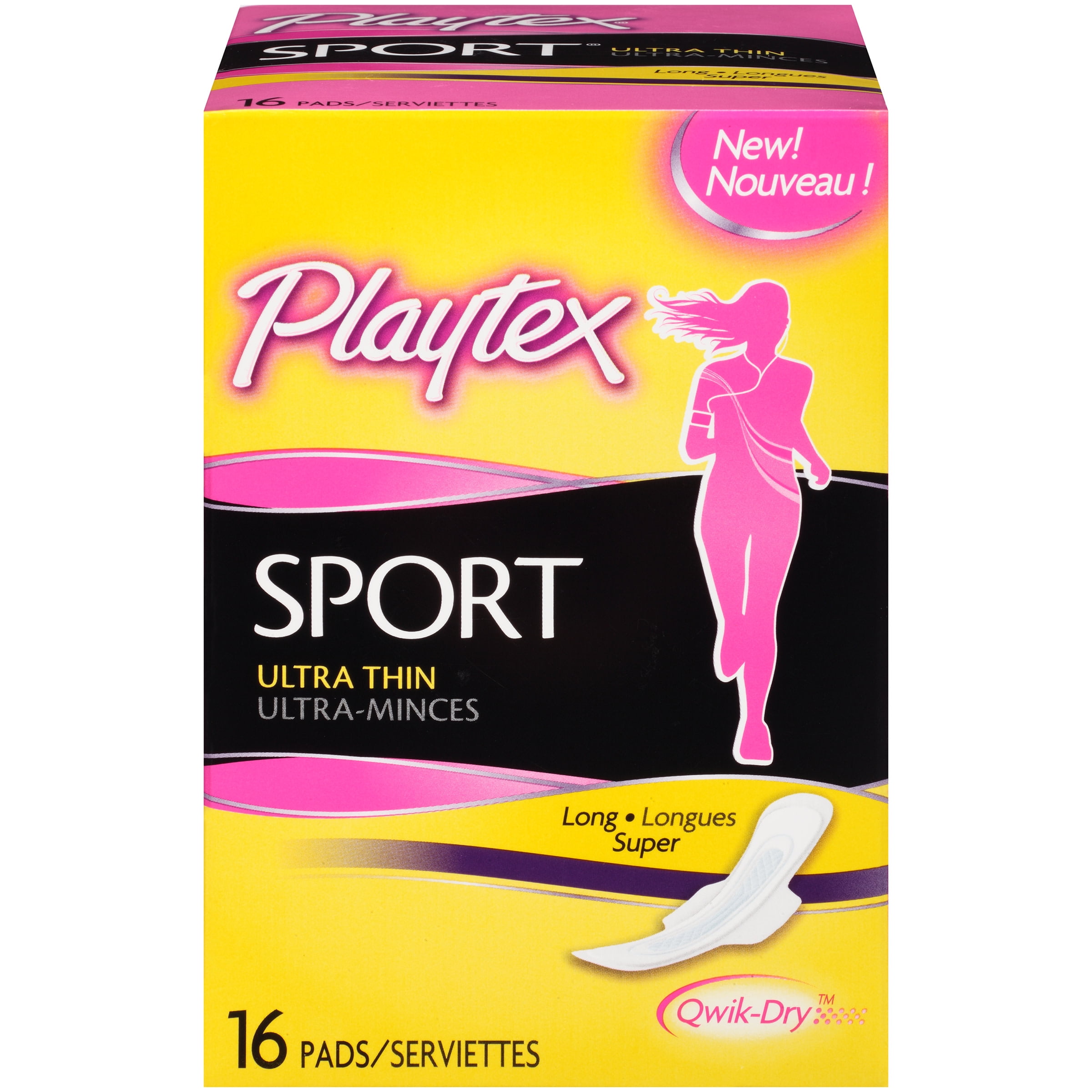 Playtex Sport Ultra Thin Long Pads With Wings 16 Count