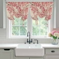 thumbnail image 4 of Peaches Branches Tie Up Curtains for Windows, Adjustable Balloon Window Shades, Farmhouse Spring Botanical Pink Flowers Kitchen Window Treatments Farmhouse Short Curtains with Rod Pocket 42"x45", 4 of 8