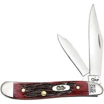 Case Peanut Pocket Knife Red Penknife Folding - Tru-Sharp Stainless Blade - 2 Piece, Red
