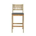 thumbnail image 6 of Christopher Knight Home 5 Pieces Patio Wood Bar Set, Outdoor Square Table with Bar Height Stools, Dark Grey, 6 of 6