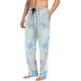thumbnail image 5 of Men's Pajama Pants with Pockets Sleepwear Lounge Pants Stretch Casual Astrological Tie Dye Pastel Galaxy, 5 of 7