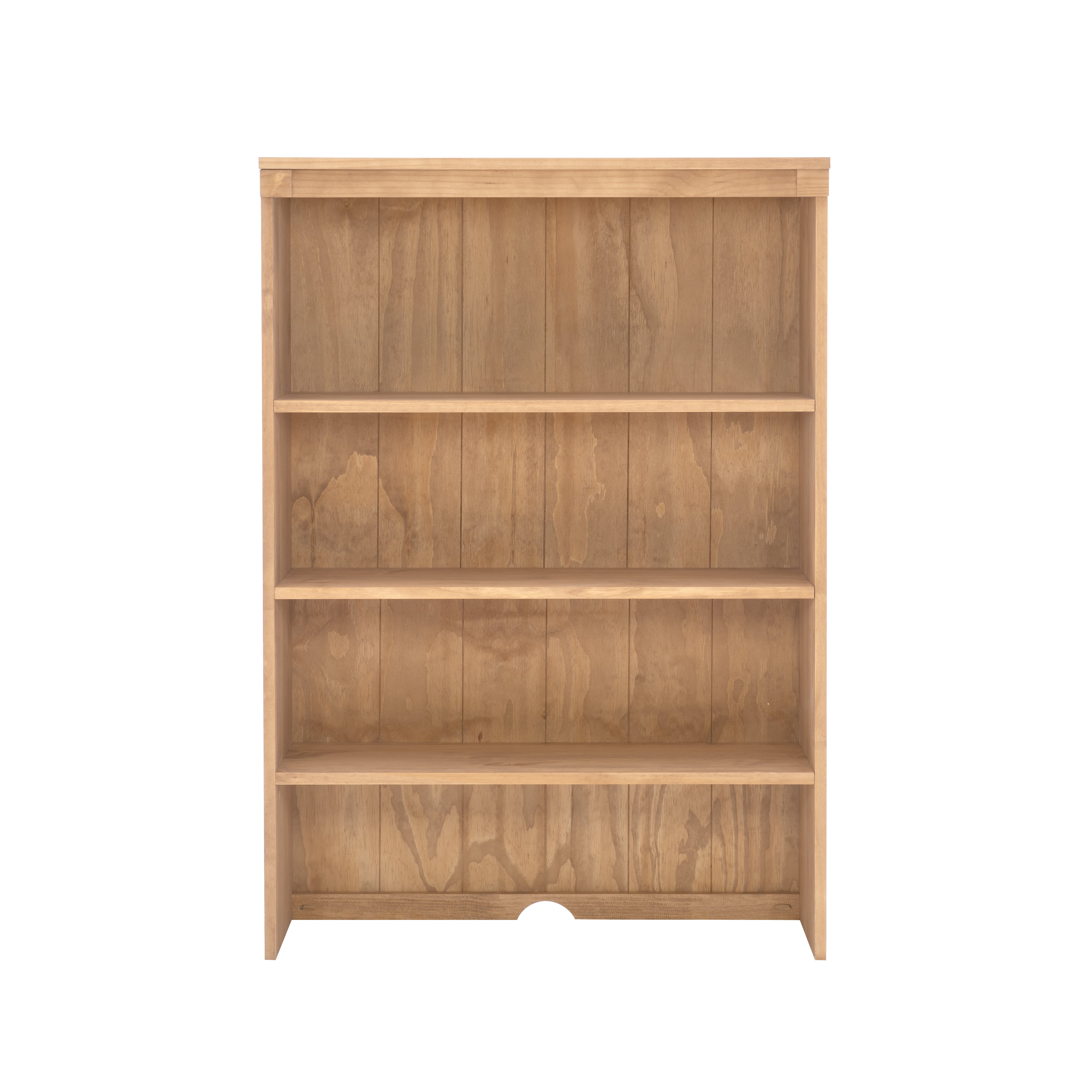 Linon Vikki 3-Shelf Bookcase Hutch, Rustic Honey