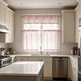 thumbnail image 6 of 3 Piece Kitchen Curtain Set, Pink Semi-Sheer Light Filtering Tier Curtain 30x14 Inch, 2 Window Panel 30x45 Inch, Heat Insulating Curtains for Kitchen Bedroom, 6 of 6