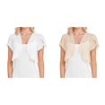 thumbnail image 1 of (2-Pack) Rinsvye Women Solid Short Kimono Cardigan Sleeve Cropped Bolero Open Light Sweater Front Chiffon Cardigan, 1 of 6