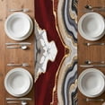 thumbnail image 5 of Red Marble Short Table Runner 48 Inches Long,Grey Gold Texture Vintage Farmhouse Art Cotton Linen Table Runners Dresser Scarves,Fabric Tabletop Scarf Furniture Cover for Home Dinner Party 13"x48", 5 of 9