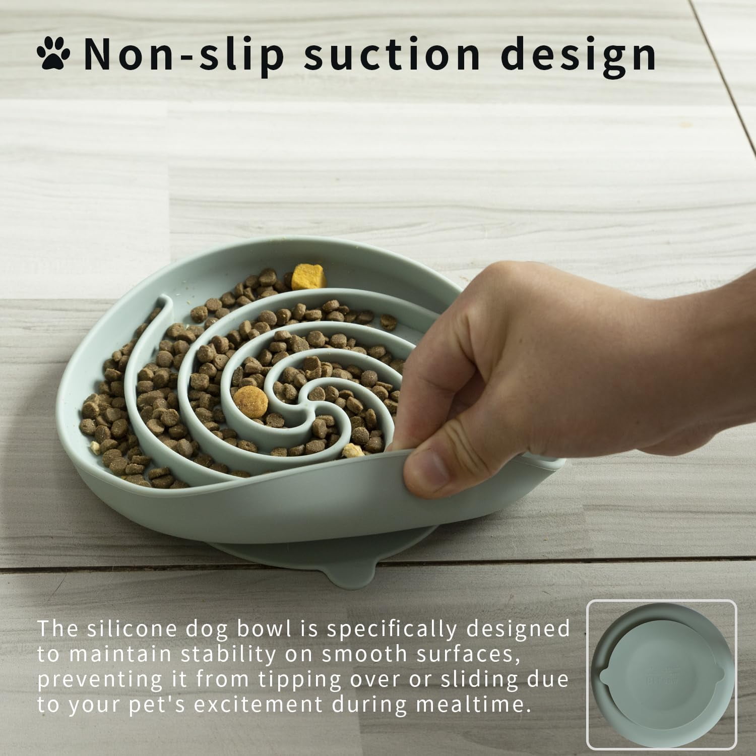 Slow Feeder Dog Bowls, Dishwasher Microwave Safe Silicone Puppy Puzzle Bowl with Non-Slip Design for Eating (Blue and Yellow)