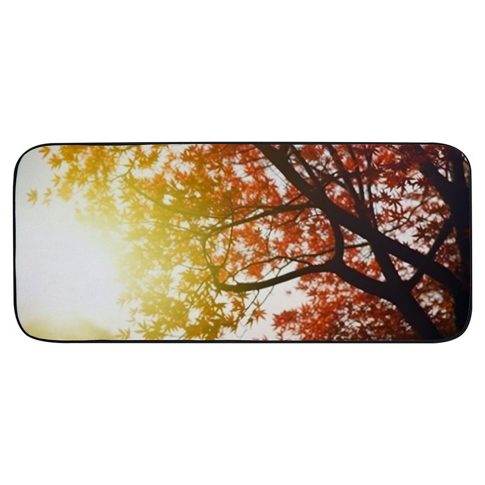 Qinduosi Decorative Door Mat, Door Mat with Non-Slip Rubber Backing, Easy Cleaning, Traps Dirt, for Entry, Patio, Garage- Leaf Tree Plant Nature Autumn Sky Blur 19.68*47.24 in