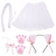 thumbnail image 5 of KAKOWELY 1 juego de disfraz de gato para niños, diadema con orejas de gato, guantes, pajarita, cola, falda tutú para fiesta, 5 of 5