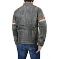 thumbnail image 2 of Men’s Cafe Racer Retro Distressed Black Leather Jacket, 2 of 6
