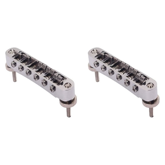 2X LP Bridge Tune O Bridge Adjustable Chrome Plated Guitar Bridge for Guitars Musical Replacement Accessory