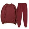 thumbnail image 2 of NMMUED Sweat Suit Sweat Set for Women Womens Workout Sets 2 Piece Sets for Women Fall Jogger Sets for Women 2 Piece, Wine M, 2 of 5