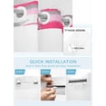 thumbnail image 5 of No Hook Shower Curtain with Snap in Liner,Gradient Pink Grey Stripes Waterproof Bath Curtain Double Layers with See Through Top Window,Modern Abstract Geometric Hotel Shower Curtains 36x72in, 5 of 9