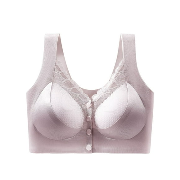 Front Closure Lace Push Up Bra with Side Coverage and Back Support for Everyday Comfort and Seamless Lift