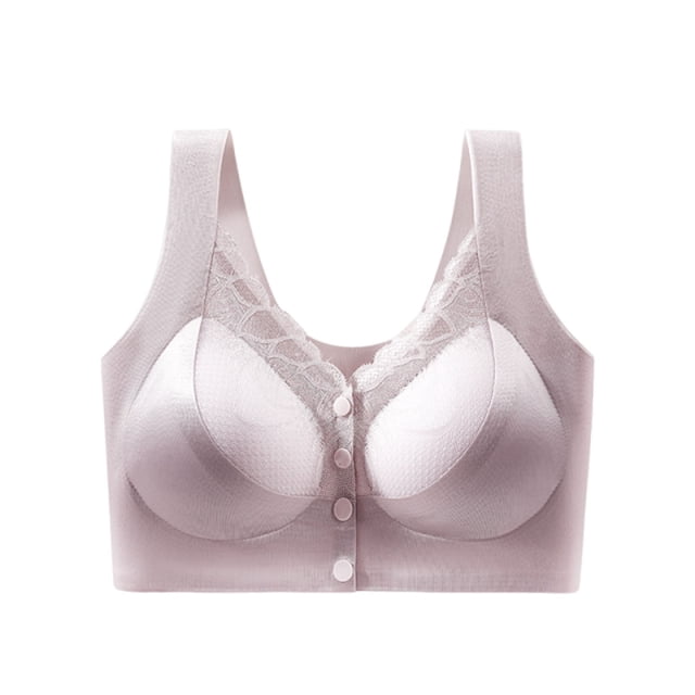 Front Closure Lace Push Up Bra with Side Coverage and Back Support for Everyday Comfort and Seamless Lift