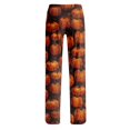 thumbnail image 5 of Womens Halloween Pajamas Pants Loose Fit Wide Leg Trouser Pants Casual Elastic Waist Drawstring Palazzo Pants, 5 of 6