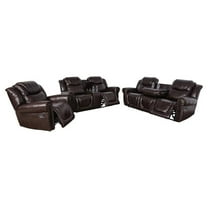 Star Home Living Corp 3-piece Faux Leather Reclining Living Room Set in Espresso