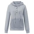 thumbnail image 2 of Vedolay Womens Zipper Hoodie Coat Fashion 2023 Casual Long Sleeve Round Neck Pullover Sweatshirt Zip up Hoodie Y2k Grey,S, 2 of 5