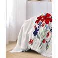 thumbnail image 2 of Poppy Flowers Leaves Sofa Couch Covers for Dog,Washable Sofa Throw Cover Single Slipcovers for Armchair with Tassels,4th of July Featival Rustic Holiday Couch Protector Towel Blanket Medium 71x91, 2 of 8