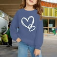 thumbnail image 2 of Ruyang Girls Preppy Heart Sweatshirts Oversized Pullover Sweatshirt Kids Fall Winter Long Sleeve Cute Trendy Hoodies, 2 of 8