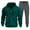 Green, variant on Men's Autumn Winter Hooded Sweatshirt Pants Set Casual Two Piece Outfit Comfortable Streetwear Jogger Suit for Daily Wear