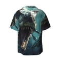 thumbnail image 4 of Balery Underwater Dinosaur Shark Men's Casual Button Down Shirt Short Sleeve Textured Summer Cuban Beach Shirts-XX-Large, 4 of 7