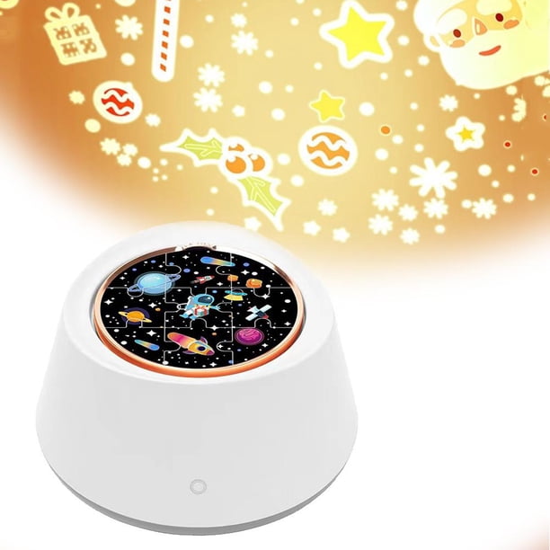 Proyección De Rompecabezas De Ambiente Colorido Con 8 Diapositivas Luz De Noche De Música De Ambiente De Audio Incorporado Regalo Ideal Para Cumpleaños Día De Los Niños Y Navidad Minnieouse HA046579-01