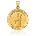 thumbnail image 5 of 14K Solid Yellow Gold Saint Patrick Medal Necklace Chain Pendant Charm, 5 of 13