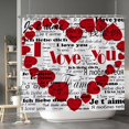 thumbnail image 3 of I Love You Shower Curtains with Hooks Red Hearts Black Abstract Love Creative Design Bathroom Curtain Decor with Hooks for Bathroom Valentine''s Day Bathroom Shower Curtain Set 84x72 Inches, 3 of 6