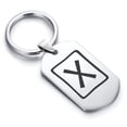 thumbnail image 1 of Stainless Steel Elder Futhark Gebo Rune Dog Tag Keychain Circle Ring, 1 of 2