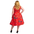 thumbnail image 2 of Miss Lavish London Women's Plus Size Dresses Retro Floral Rockabilly 40s and 50s Vintage Fashion [GALAXY-RED-20], 2 of 5