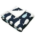 thumbnail image 4 of Lush Decor Whale Kids Animal Print Sherpa Reverse Throw, 60" x 50", Navy, Single, 4 of 7