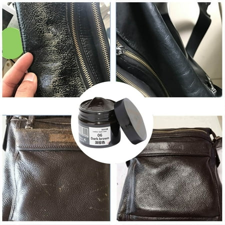 

GARENAS Leather Recoloring Leather Color Care Restorer Filler with Disposable Gloves Brush Sponge for Faded Scratched Leather Sofas Handbag Car Seats Boots Jacket Shoes