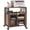Rustic Brown#1, variant on Wooden Bedroom Benches, Vinsetto Mobile Printer Stand with Socket & USB Ports, Rustic Brown, Rustic Brown Bedroom Benches,Particle Board Bedroom Bench For End Of Bed