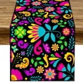 thumbnail image 4 of CIYISON Mexico Linen Table Runner Floral Themed Party Decor Kitchen Dining Tablecloth, 4 of 20