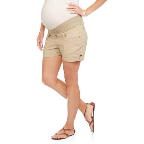 Oh! Mamma Maternity Underbelly Stretch Poplin Cuffed Shorts