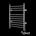 thumbnail image 3 of Heated Towel Rack, 10-Bar Wall-Mounted Electric Towel Warmer, Brushed Stainless Steel, Plug-in or Hardwired, Luxury Bathroom Accessory for Warm, Dry Towels., 3 of 18