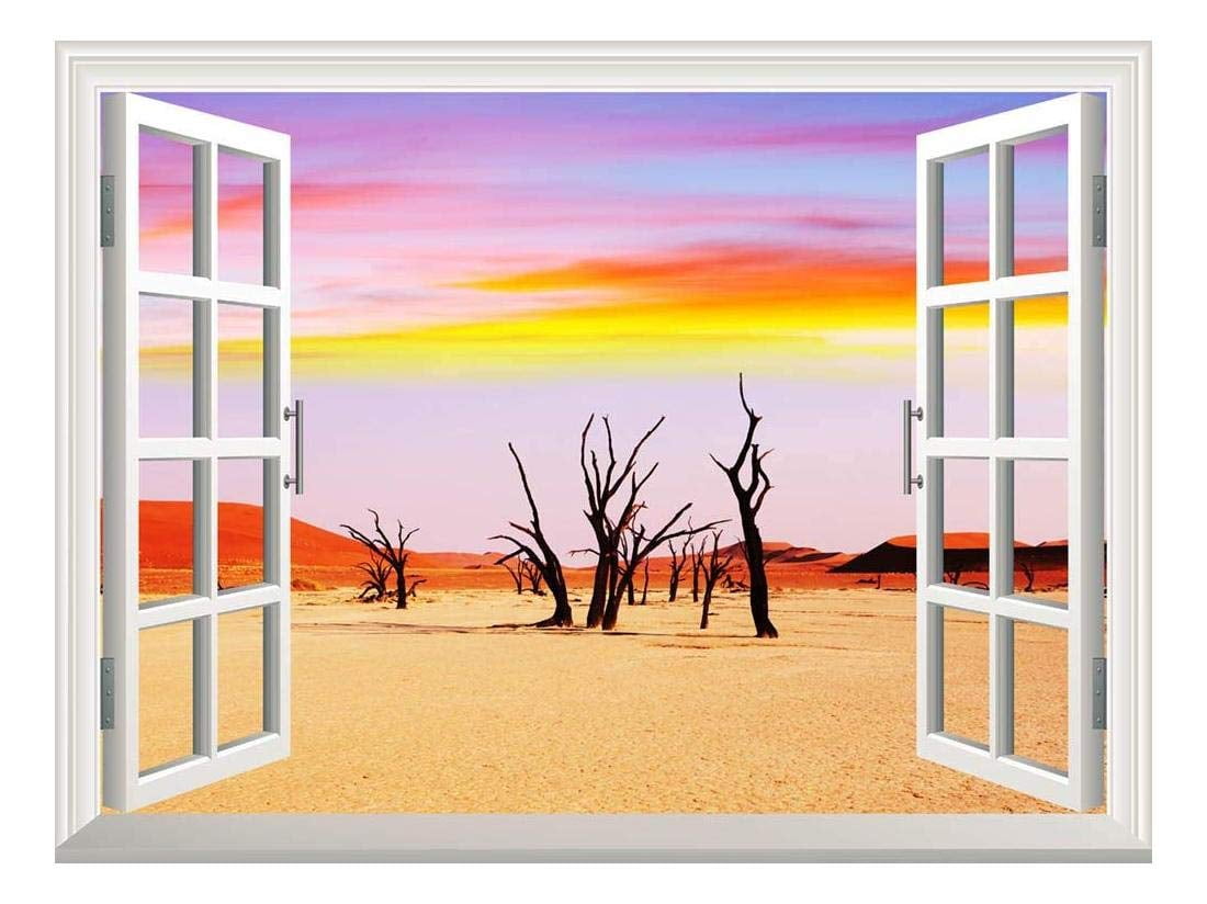 Dead Valley in Namibia-Creative Window View Home Decor/Wall Decor 36 inchx48 inch wall26 Removable Wall Sticker/Wall Mural 