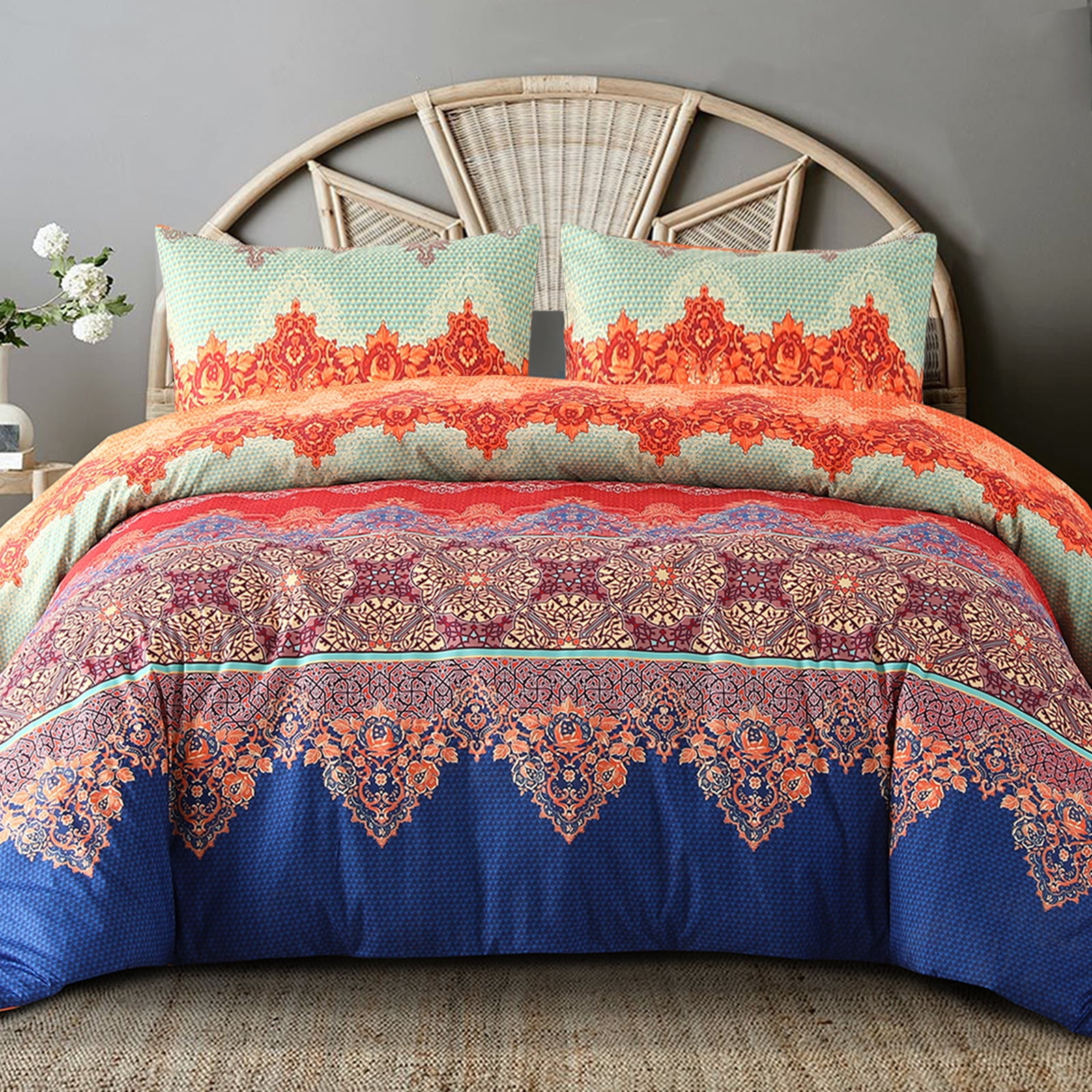 Exclusivo Mezcla Boho Bedding Duvet Cover Set, 3 Pieces Lightweight
