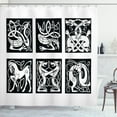 thumbnail image 1 of Celtic Shower Curtain, Abstract Animal Ornament Pattern in Tribal Style for Tattoo and Culture Design, Fabric Bathroom Set with Hooks, 69W X 75L Inches Long, Black and White, by Ambesonne, 1 of 3
