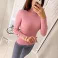 thumbnail image 4 of MESSUEN Mock Neck Sweater Long Sleeve Undershirt for Women Pull Over Sweaters Womens Women Tops Casual Womans Tops Womens Winter Sweaters Womens Tank Tops Summer Pink S, 4 of 7