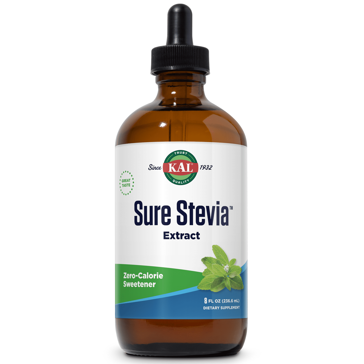 KAL Sure Stevia Extract Zero Calorie Sweetener, Low Carb, Plant Based